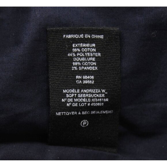 Theory Andrizza Twisted Back Navy Soft Stretch Seersucker Sheath Dress Sz 0 NEW - Picture 8 of 11